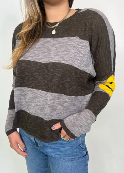 Stitchdrop Happy Face Sweater In Elephant In Multi