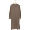 Stitchdrop Highline Long Sleeve Cotton Sweater Dress In Brown