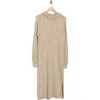 Stitchdrop Highline Long Sleeve Cotton Sweater Dress In Neutral