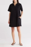 Stitchdrop New Castle Cotton Polo Dress In Black