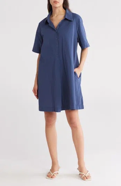 Stitchdrop New Castle Cotton Polo Dress In Navy