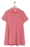 Stitchdrop New Castle Cotton Polo Dress In Raspberry