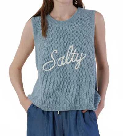 Stitchdrop Salty Knit Tank Top In Travel Blue