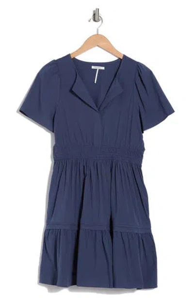 Stitchdrop Short Sleeve Dress In Navy