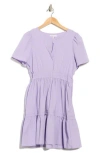 Stitchdrop Short Sleeve Dress In Purple
