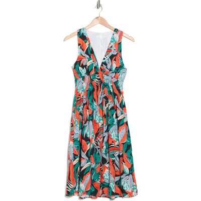 Stitchdrop Springwater Print Sleeveless Dress In Black