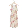 Stitchdrop Springwater Print Sleeveless Dress In Canvas