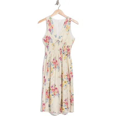 Stitchdrop Springwater Print Sleeveless Dress In Canvas