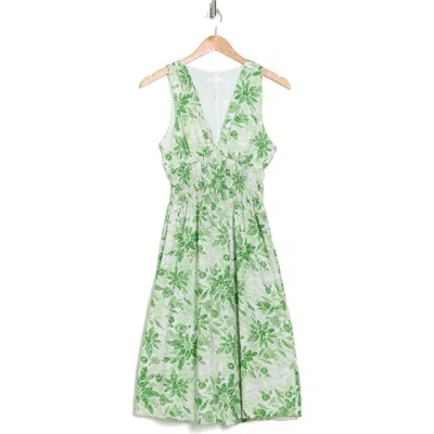 Stitchdrop Springwater Print Sleeveless Dress In Lawn