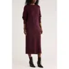 Stitchdrop Tribeca Long Sleeve Midi Sweater Dress In Purple