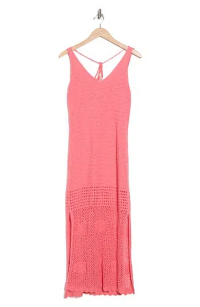 Stitchdrop Tybee Island Knit Maxi Dress In Flamingo