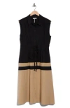 Stitchdrop Watch Hill Shirtdress In Beige/black