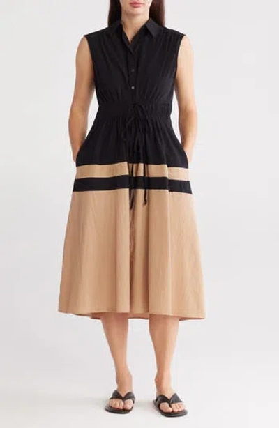 Stitchdrop Watch Hill Shirtdress In Brown