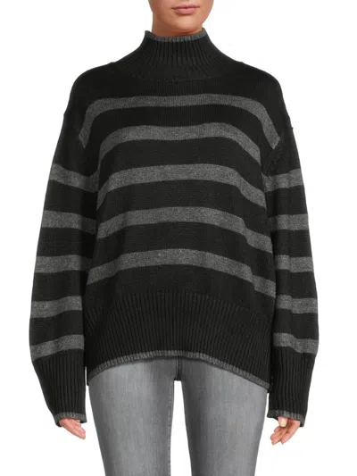 Stitchdrop Women's Brenton Striped Sweater In Charcoal