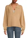 Stitchdrop Women's Johnny Collar Sweater In Parchment