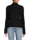 Stitchdrop Women's Ribbed Highneck Sweater In Black