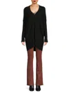 Stitchdrop Women's Ribbed Longline Sweater In Black