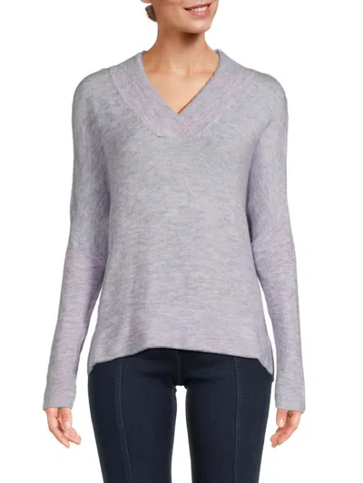 Stitchdrop Women's V Neck Sweater In Thistle