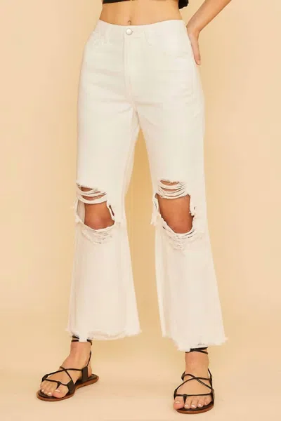 Stitched Clothing Co. Anniewear Distressed Denim Straight In White