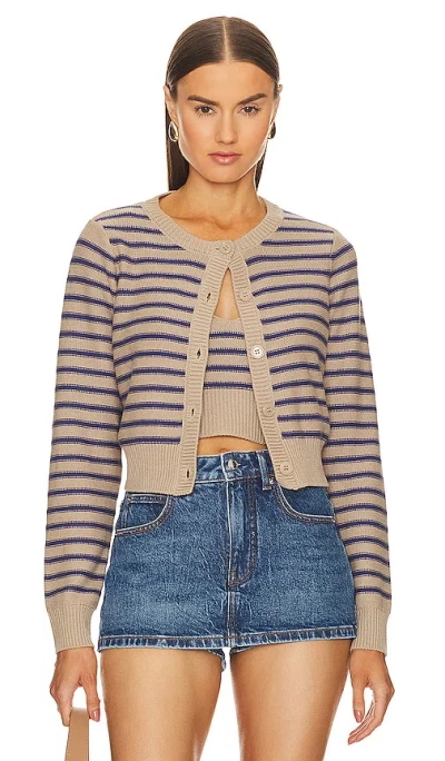 Stitches & Stripes Aubrey Cropped Cardigan In Oat Combo