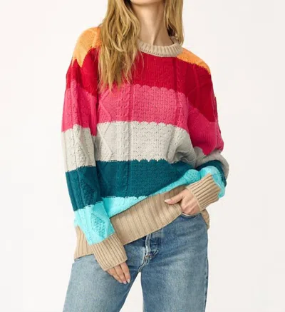 Stitches & Stripes Camden Pullover In Oat Multi In Pink