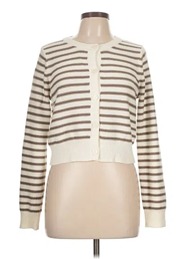 Pre-owned Stitches & Stripes Cardigan Sweater In White