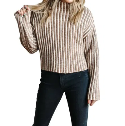 Stitches & Stripes Carter Funnel Pullover In Camel In Brown