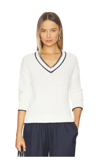 Stitches & Stripes Flannery V-neck Pullover In White
