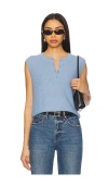 Stitches & Stripes Frampton Henley Vest In Baby Blue