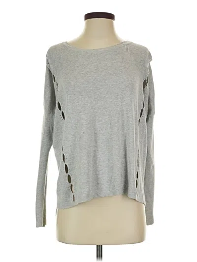 Pre-owned Stitches & Stripes Long Sleeve Top Gray Keyhole Neckline Tops