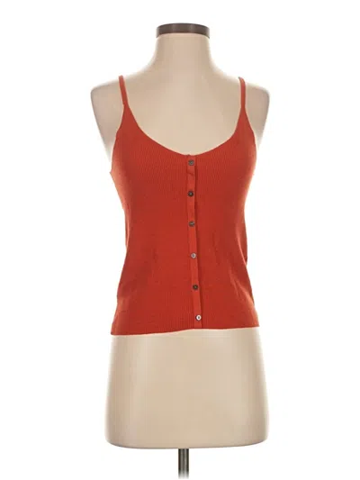 Pre-owned Stitches & Stripes Tank Top Orange Sweetheart Neckline Tops