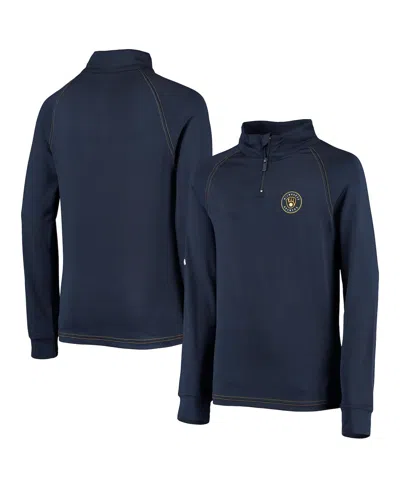 Stitches Kids' Big Boys  Navy Milwaukee Brewers Raglan Quarter-zip Jacket