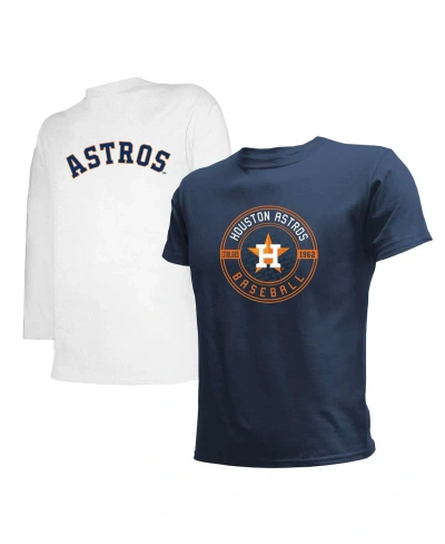 Stitches Kids' Big Boys  Navy, White Houston Astros T-shirt Combo Set In Navy,white
