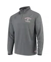 Stitches Men's Heathered Charcoal Detroit Tigers Team Raglan Quarter-zip Pullover Sweatshirt In Gray