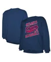 Stitches Men's Navy Atlanta Braves Pullover Sweatshirt In Blue