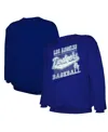Stitches Men's Navy Los Angeles Dodgers Pullover Sweatshirt In Blue