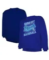 Stitches Men's Royal Kansas City Royals Lightweight Crew Sweatshirt In Blue