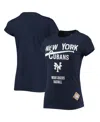 Stitches Women's  Navy New York Cubans Negro League Logo T-shirt In Navy