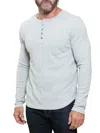 Stitch's Jeans Men's Heathered Knit Henley In Heather Grey