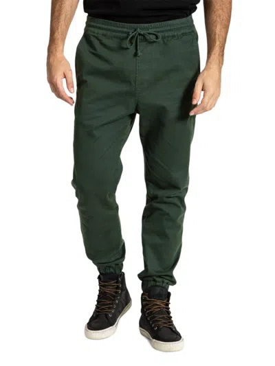 Stitch's Jeans Men's Loose Fit Washed Twill Joggers In Green