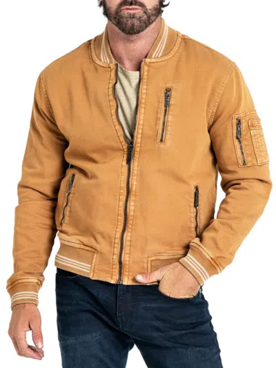 Stitch's Jeans Men's Solid Bomber Jacket In Spice