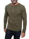 Stitch's Jeans Men's Textured Knit Henley In Olive Green