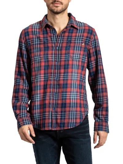Stitch's Jeans Men's Vintage Washed Plaid Button Down Shirt In Glendale