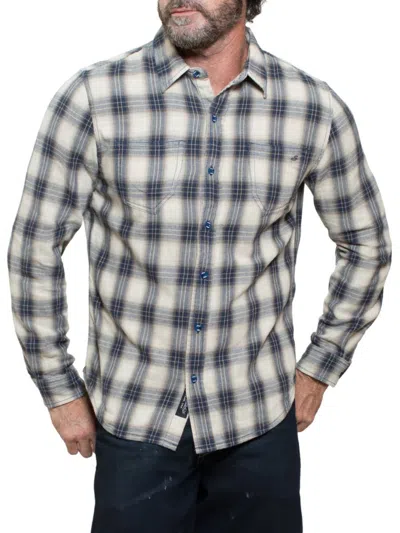 Stitch's Jeans Men's Vintage Washed Plaid Button Down Shirt In Rinse