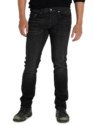 Stitch's Jeans Men's Whiskered Slim Fit Jeans In Black Dust