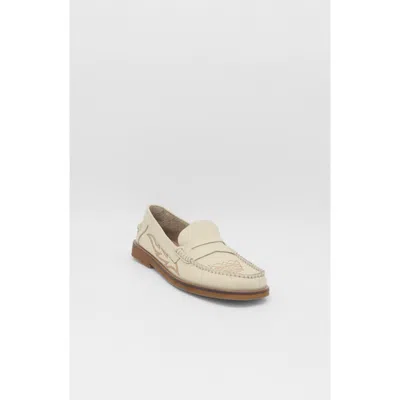Stivali New York Baldanza Leather Western Embroidery Penny Loafers In White