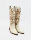 Stivali New York Dramen Western Cowboy Boot In Off White In White