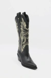 Stivali New York Women's Dramen Western Cowboy Boots In Black Leather In Black