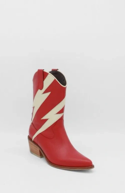 Stivali New York Idol Western Cowboy Boots In Red/off-white