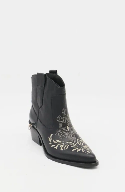 Stivali New York Joy Western Cowboy Booties In Black